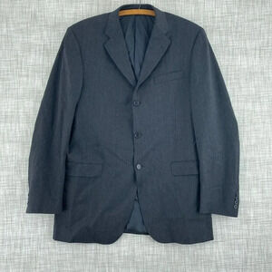 Burberry London Pin Stipe Blazer Mens 42 Black Gray 4088